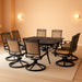 Fontana 9-Piece Outdoor Dining Set, Rust-Resistant Aluminum Outdoor Patio Dining Set for 8 with Swivel Rockers and 60" Square Cast-Top Patio Table, Perfect for Backyard, Patio, Deck, and Porch