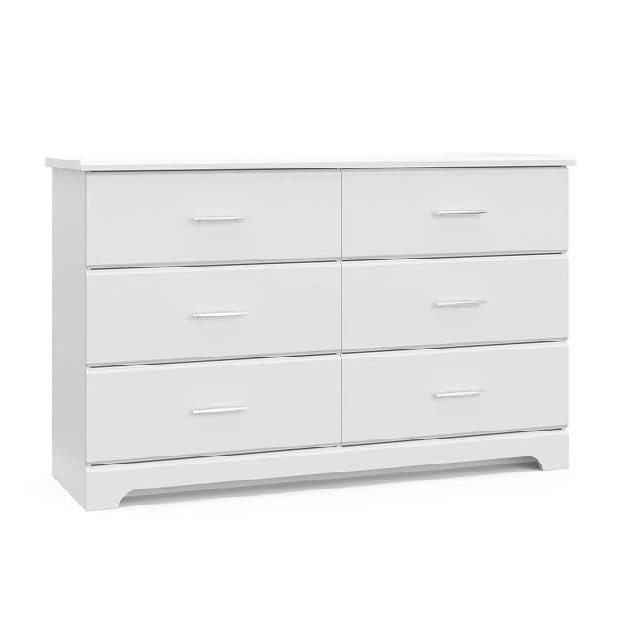 White 6-Drawer Dresser for Kids