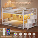 White Twin Over Twin Bunk Bed IntegratedStorageDrawers