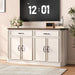 55" Sideboard Buffet Cabinet with 2 Storage Drawers & 4 Doors, Modern Kitchen Sideboards and Buffets with Adjustable Shelves, Wood Coffee Bar Cabinet for Living Room, Entryway, Off-White
