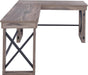LYS L-Shaped Industrial Desk - Gray Oak Top - 29.50" Height X 67" Width X 52.13" Depth