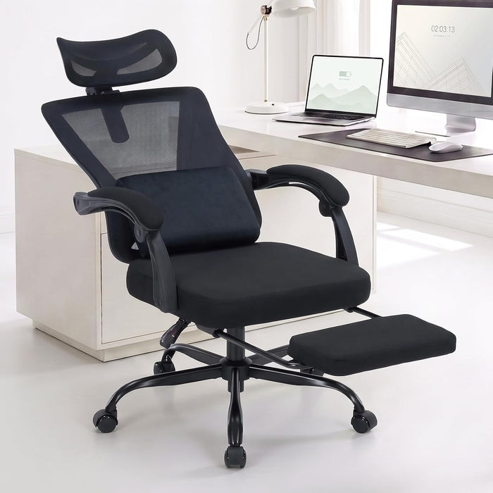 Ergonomic Office Chair with Footrest, 90-160° Recline Computer Desk Chair