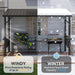 12X6Ft Hardtop Gazebo, All-Weather Outdoor BBQ Canopy with Sloping Steel Roof, Grill Gazebo with 2 Side Shelves & Hooks, Permanent Metal Gazebo for Patio, Backyard, Deck