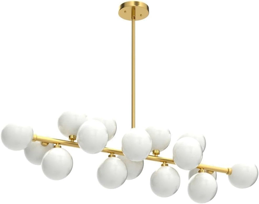 Gold Mid Century Modern Rectangle Chandelier Light