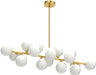 Gold Mid Century Modern Rectangle Chandelier Light