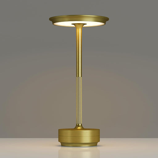 1 Pack Cordless Table Lamps Rechargeable, Portable 5000Mah Battery Operated Lamp, 3 Color Stepless Dimming LED Table Light with Memory Function, for Outdoor/Dinner/Patio/Restaurant.(Gold)