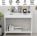 White Narrow Console Table with Drawer Storage Shelf, Modern Wooden Entryway Sofa Table, 39 Inch Slim behind Couch Table, Side Display Console Table for Living Room,Office,White