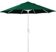 12-Year-Non-Fading, 9Ft Premium Sunbrella Patio Umbrella, Hand-Crank, Button-Tilt, White Frame, Forest Green Fabric