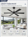 52 Inch Ceiling Fans No Light with Remote, Modern Ceiling Fan without Light, Dual Finish 6 Blades, Reversible Quiet DC Motor, 6 Speed, Large Ceiling Fan for Indoor or Covered Outdoor, Black