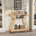 Wooden Console Table with Curved Legs and Shelf, 3-Tier Modern Accent Narrow Sofa Table for Entrance Area, Living Room, Hallway, 47 in Wide Wood Console Table for Entryway (Nature)