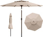 9Ft 2-Tiers Patio Umbrella,Outdoor Market Table Umbrella with Push-Button Tilt & Crank | UV Protection,Suit for Backyard,Garden,Pool,Deck(Beige)