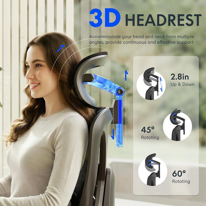 FLEXISPOT Ergox Premium Ergonomic Office Chair Black-Ft