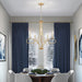 Gold Five Light Chandelier Fixture Crystal Accents