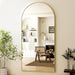 76"X34" Arched Full Length Mirror, Floor Mirrors with Aluminum Alloy Frame Free-Standing Wall Mounted Large Dressing Mirror for Living Room Bedroom Cloakroom