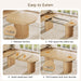 43"-79" Extendable Dining Table for 4-8 with Storage Base, Natural Oak