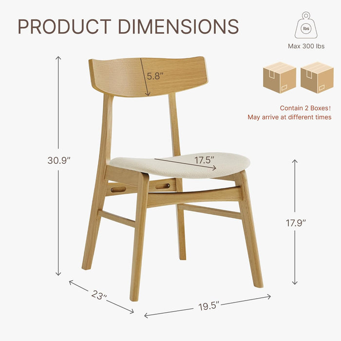 Wooden Dining Chairs Set of 4, Upholstered Kitchen Chairs, Original