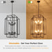 Large Lantern Chandelier for Entryway Foyer, 2-Tier Matte Black Cage Chandelier, 10-Light Hanging Light Fixture for High Ceiling Staircase Living Room