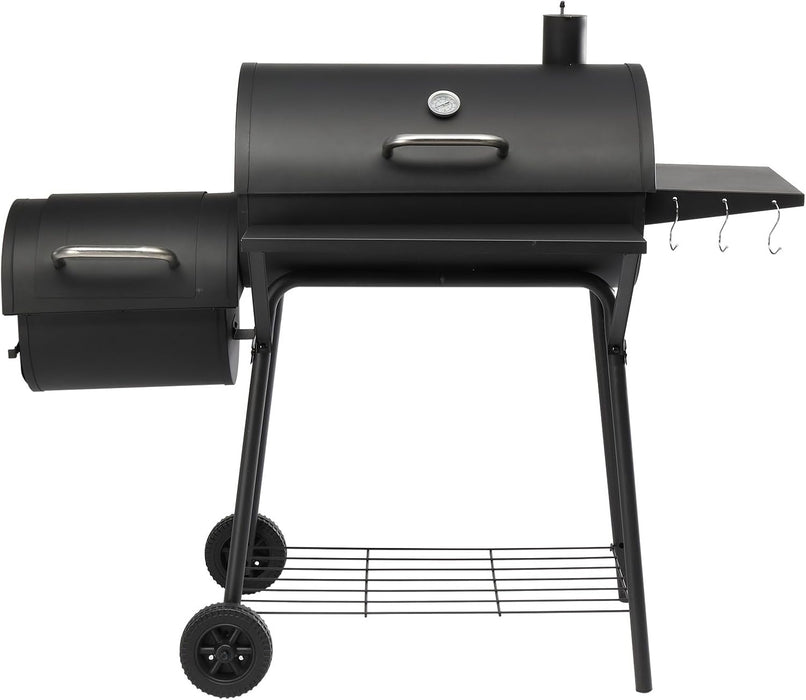 BBQ Charcoal Grill and Offset Smoker with Wheels & Side Front Table,Outdoor BBQ Grill with 557 Sq. In.,Patio Barbecue Cooker,Grilling Space for Outdoor Backyard,Balcony,Patio and Parties