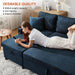 Cerulean Linen Convertible Sleeper Sofa With Pullout