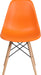 Elon Series Orange Plastic Chair with Wooden Legs for Versatile Kitchen, Dining Room, Living Room, Library or Desk Use