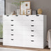 Tall 7 Drawer Dresser, White Modern Chest of Drawers for Bedroom,Closet Dressers with Drawers for Living Room, Entryway, Hallway