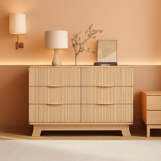 6 Drawer Dresser for Bedroom, Fluted 39.4" Wide Chest of Drawers