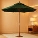 9' round Hardwood Frame Market Umbrella, Stainless Steel Hardware, Push Open