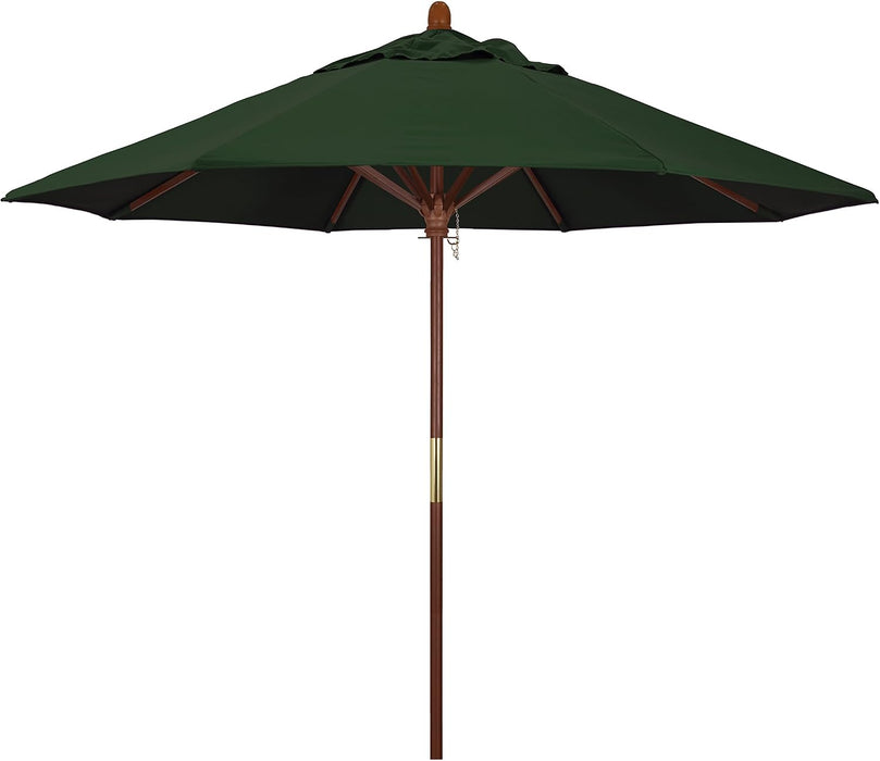 9' round Hardwood Frame Market Umbrella, Stainless Steel Hardware, Push Open