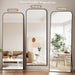 Full Length Mirror 65"X24" Arched Floor Standing Large Mirrors Full Body Mirror with Stand - with Aluminum Frame for Bedroom Living Room, Black