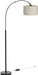 Dimmable Floor Lamp, Arc Floor Lamp with Dimmer, Black Standing Lamp with Adjustable Hanging Shade, over Couch Tall Reading Light, Modern Pole Lamp for Living Room Bedroom, 9W LED Bulb Included