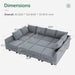 Convertible Sectional Sofa Bluish Grey, Modular, Storage