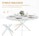 47.24" round Dining Table for 4-6 Person, round Kitchen Table with Wood Top, Circle Dinner Pedestal Tables with Metal Legs for Dining Room Kitchen (White Marble)