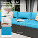 Patio Furniture Set, 7 Piece Outdoor Sectional Sofas with Waterproof Cover, Wicker Rattan Outdoor Furniture Patio Conversation Set for Backyard, Garden Peacock Blue