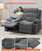 Loveseat Recliner Sofa, Manual Reclining Couch with Heating and Massage, Soft Corduroy Recliner Sofa with USB Ports, Cup Holders and Side Storage Bags, Dual Loveseat Chair for Living Room, Grey