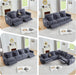 Oversized Modular Sectional Sofa with 2 Power Reclining, Electric Recliner Couch with Storage Console and Adjustable Headrest, Plush Corduroy Fluffy 5 Seat Corner Sofa for Living Room-Blue Grey