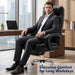 Ergonomic Office Chair Executive PU Leather High Back, 400Lbs Heavy Duty Reclining Desk Chair with Footrest, Adjustable Lumbar Support, Padded Armrests, Wide Seat, Black