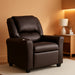 Vana Leathersoft Kids Recliner with Cup Holder, Headrest, and Safety Recline, Contemporary Reclining Chair for Kids, Supports up to 90 Lbs., Brown