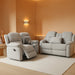 Microfiber Living Room Furniture Set Reclining Sofa Set Loveseat Furniture Sets in Living Room Sofa Recliners (Sofa+Loveseat, Grey)
