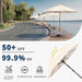 9FT Patio Umbrella Outdoor Table Umbrella W/Push Button Tilt and Crank, 8 Sturdy Ribs, UV Resistant Waterproof Market Umbrella for Pool, Deck, Backyard, Garden, Creamy White