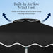 7.5Ft Patio Market Umbrella with Wavy Trim, Uv-Fade-Resistant 210G Canopy, Crank & Tilt, Wind Vent, Heavy-Duty Frame - Black