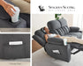 85" Manual Reclining Sofa, 3 Seater Recliner Couch with Dual Wingback Recliners & Cup Holders, Comfy Oversized Living Room Sofa, Grey