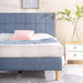 Lottie 43" Upholstered Platform Bed Frame, Blue Slate, Queen