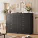 47" Tall Fluted 5-Drawer Dresser for Bedroom, Black