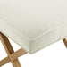 Small Ottoman Foot Rest, Mid-Century Modern X Square Polyester Foot Stool, Linen, Ivory White, 18"D X 19.8"W X 18.3"H