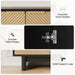 Natural Fluted Cabinet With Adjustable Shelves Storage
