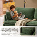 84Inch Extra Deep Luxuriously Textured LinenVelvet Sofa