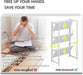 No Assembly Folding Bookshelf Storage Shelves 3 Tier Vintage Bookcase Standing Racks for Bedroom Living Room Home Office
