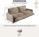 83.46" Power Reclining Sofa with Wireless Charging & Heated Seats,Smart Recliner Sectional Couch,Zero Gravity Recliner Sofa,Deep Seat Cloud Couch for Living Room Home Theater.Khaki,2 Seats