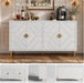 58'' Modern Sideboard Buffet Storage Cabinet with 4 Doors, White