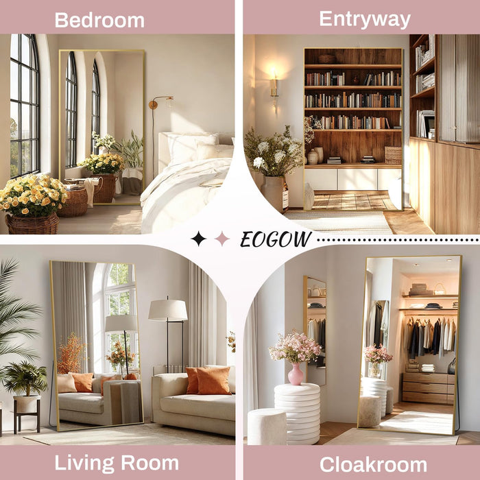 71" X 28" Full Body Mirror,Tempered Glass Shatterproof Full Length Mirror with Stand, Hanging, Wall Mounted Leaning for Bedroom Living Room Entryway